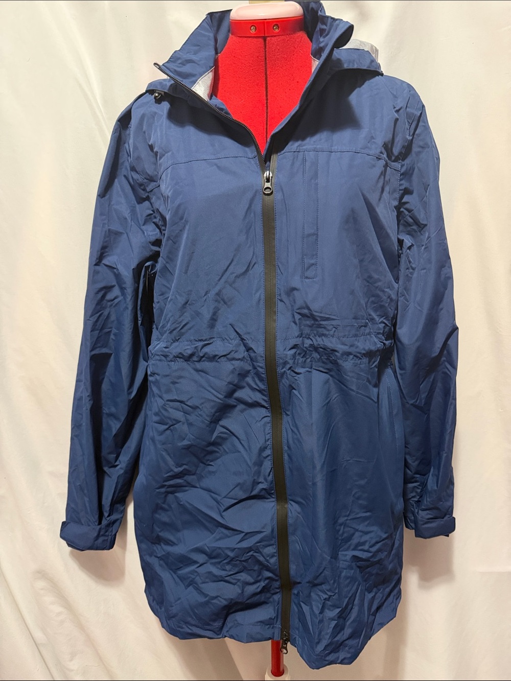 Men's Hooded Navy Packable Raincoat